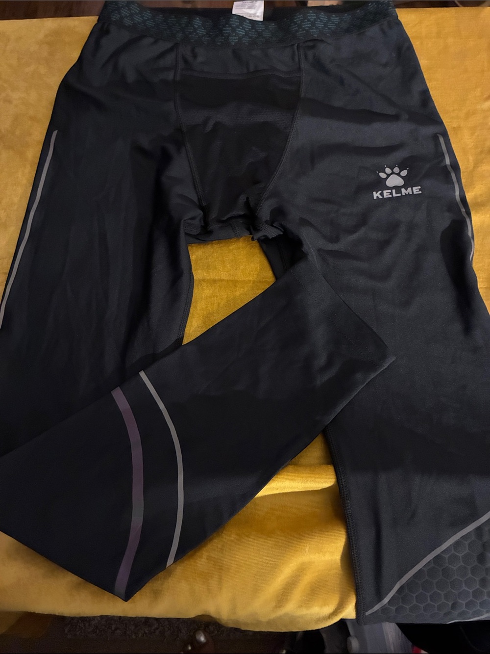 KELME Black Reflective Athletic Training Pants